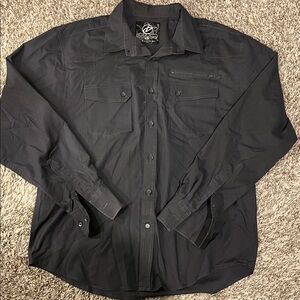 Men's Dark Gray Button-Up Shirt